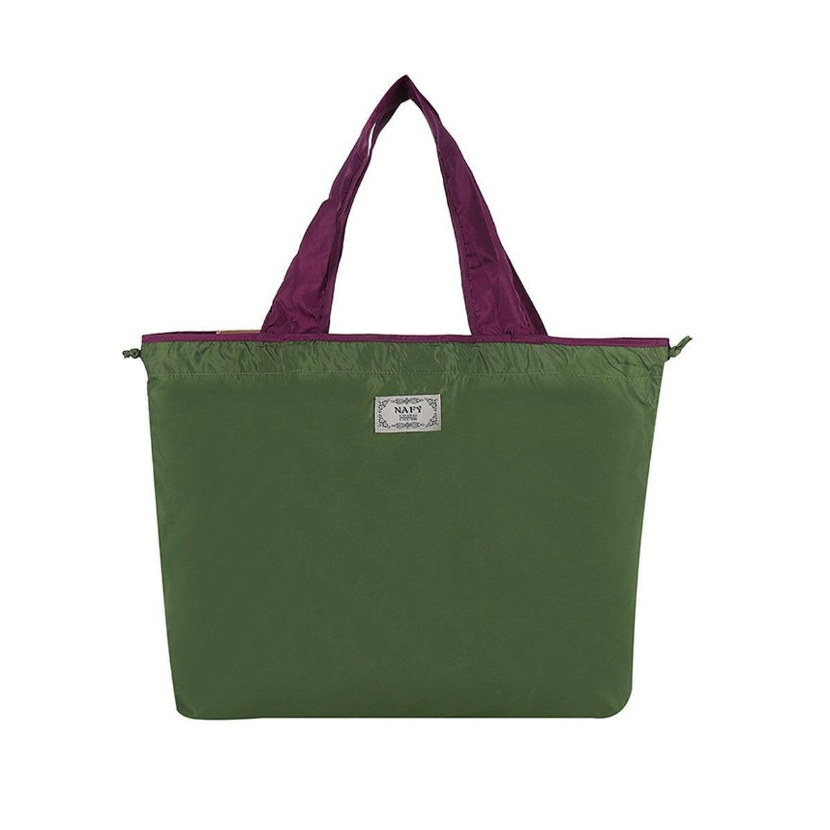 Ultra-Light Foldable Large Capacity Portable Shopping Bag with Drawstring Mouth - Royal Blue - L