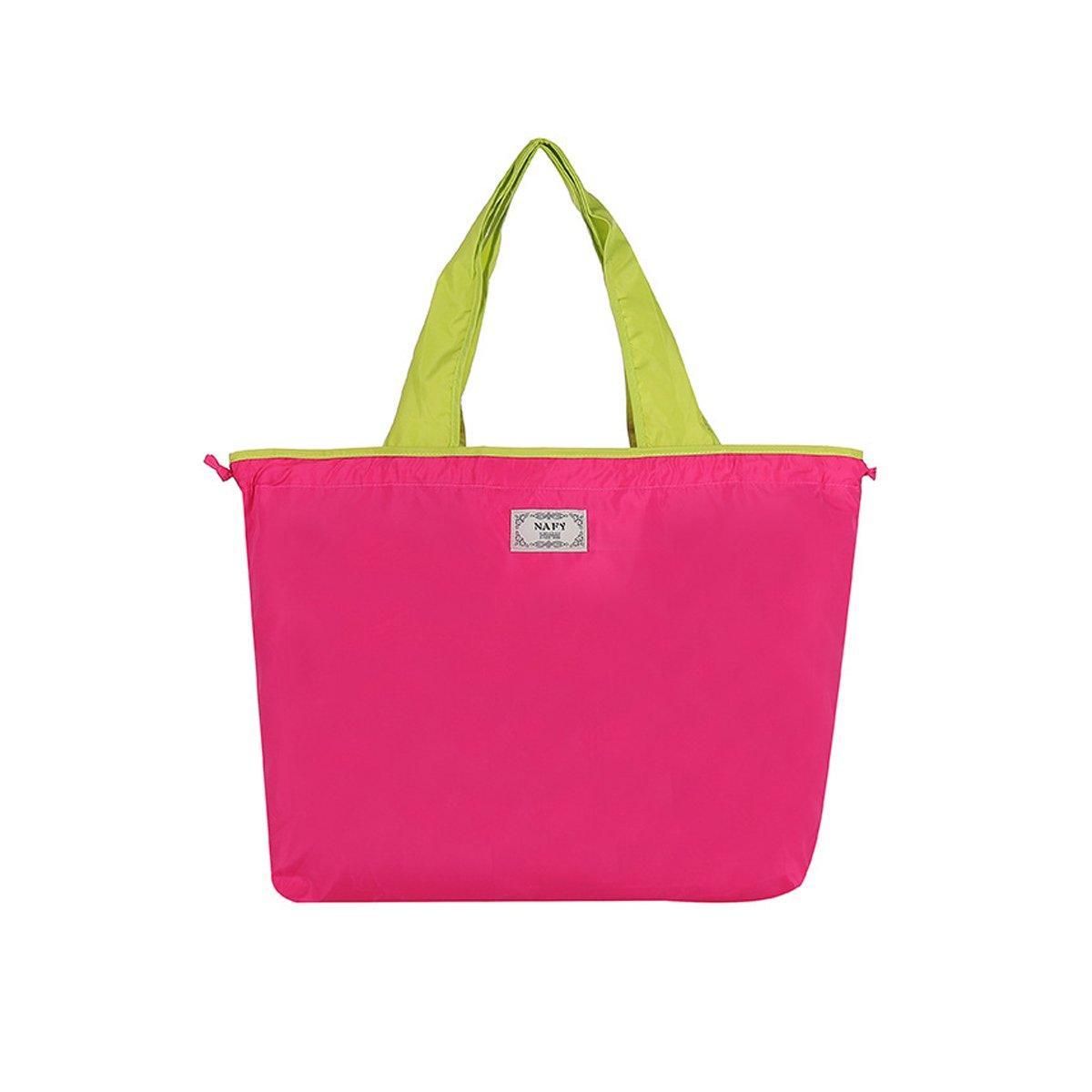 Ultra-Light Foldable Large Capacity Portable Shopping Bag with Drawstring Mouth - Royal Blue - L