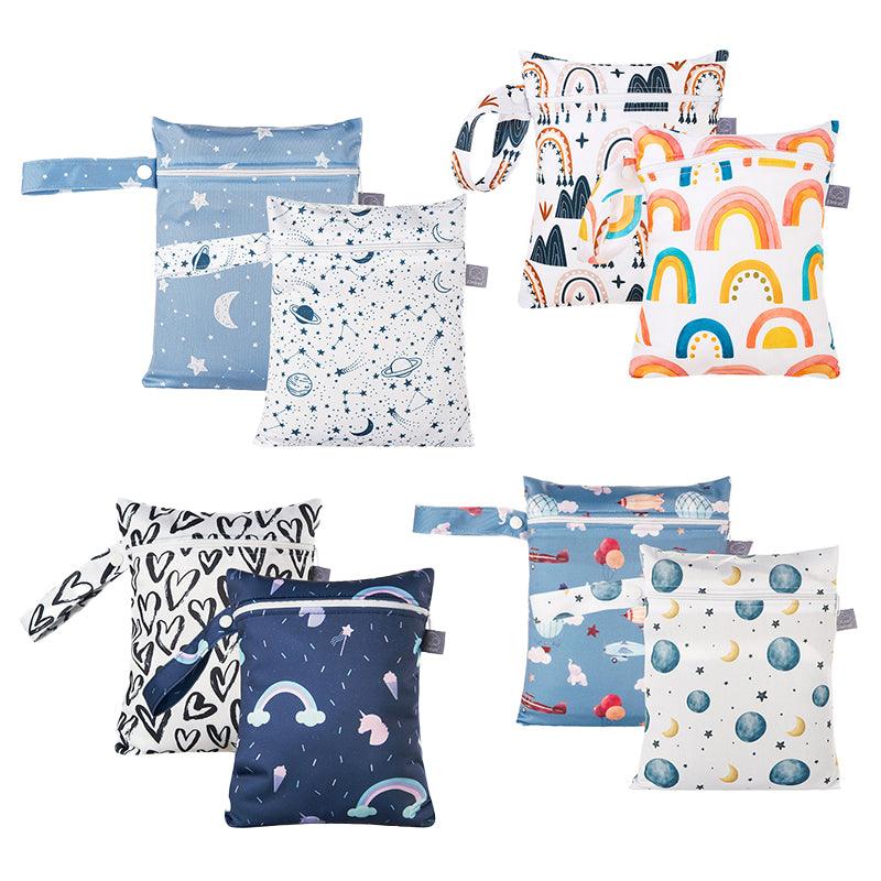 2Pcs/Set 18 X 25Cm Small Waterproof Wet Bag Stroller Hanging Organizer Bag - ES075-013