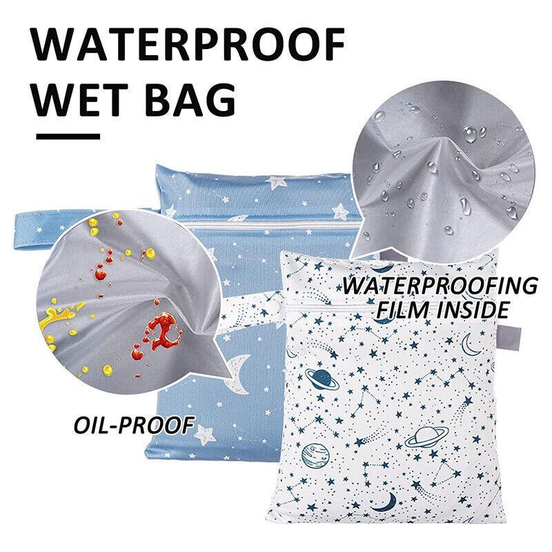 2Pcs/Set 18 X 25Cm Small Waterproof Wet Bag Stroller Hanging Organizer Bag - ES075-013