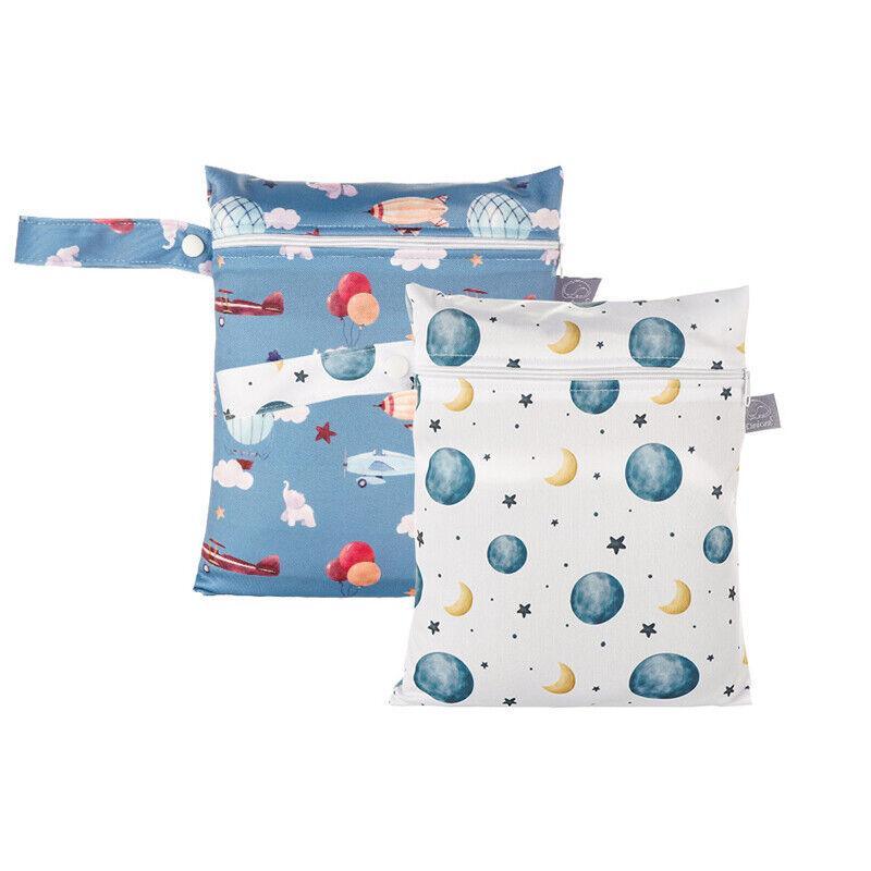 2Pcs/Set 18 X 25Cm Small Waterproof Wet Bag Stroller Hanging Organizer Bag - ES075-013