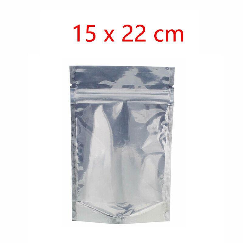 Clear Aluminum Foil Mylar Stand Up Retail Bags Zip Lock Pouches Pouch Packaging - 16*24+4CM-50PCS
