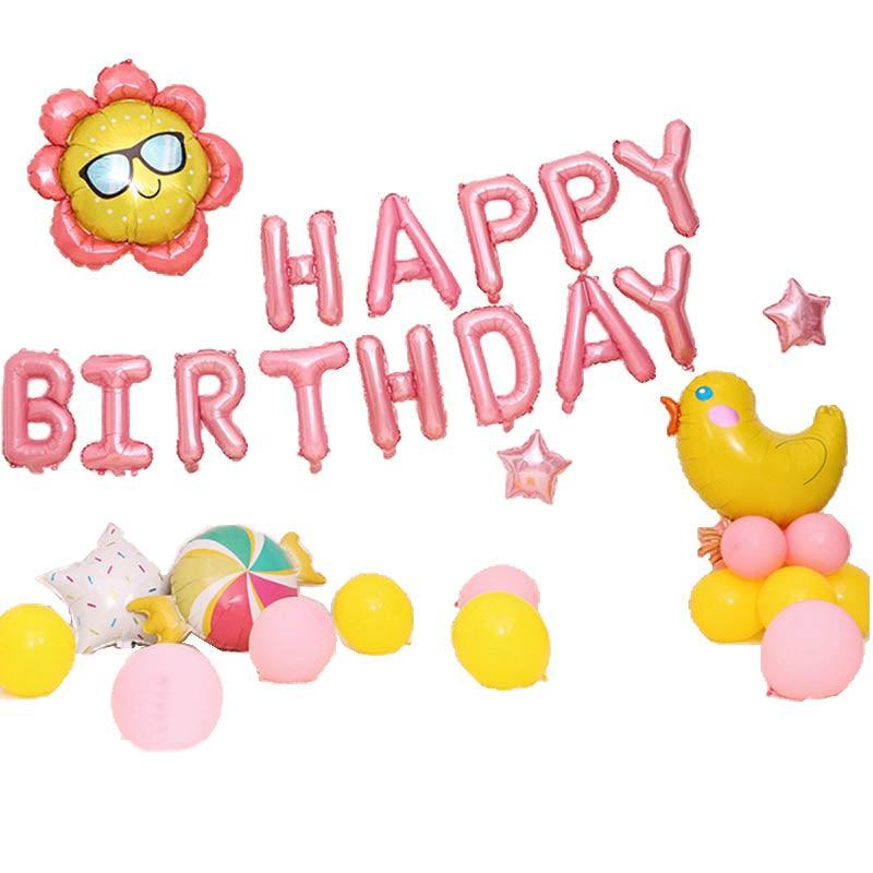 45-50 Pcs Happy Birthday 3D Unicorn Decoration Balloons Diy Decor Party Set - 04
