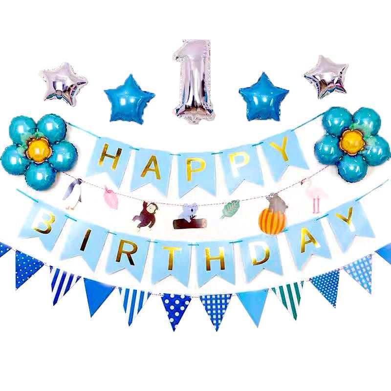45-50 Pcs Happy Birthday 3D Unicorn Decoration Balloons Diy Decor Party Set - 05