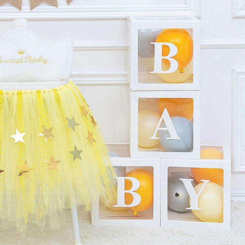 3/4pcs Transparent Balloon Box Set for First Birthday Party or Celebration Display - Baby