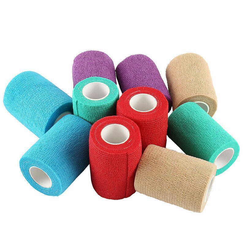 12 Pack Self Adhesive Cohesive Wrap Bandage for Pets and Everyday Protection - 12PCS(10CM*4.5M)