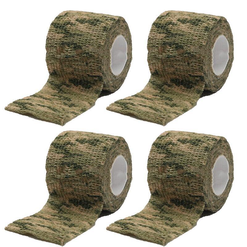 4 Roll Tape Army Camo Wrap Rifle Gun Shooting Hunting Camouflage Stealth Webbing - Jungle Camouflage