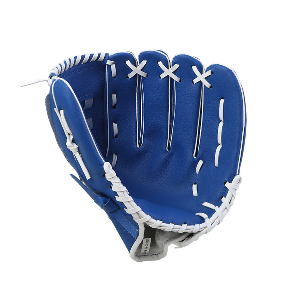 Baseball Glove Thickened Softball Glove Pitcher Mitt Sports Training Outdoor - Blue - 12.5in