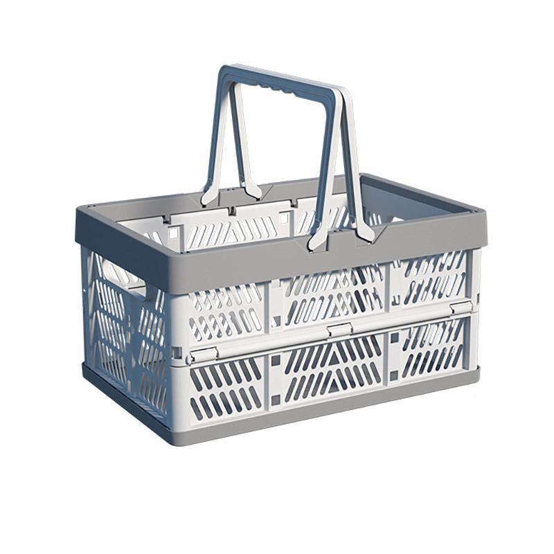 Foldable Portable Picnic Basket Lightweight Storage Basket for Outdoor Use - Pink