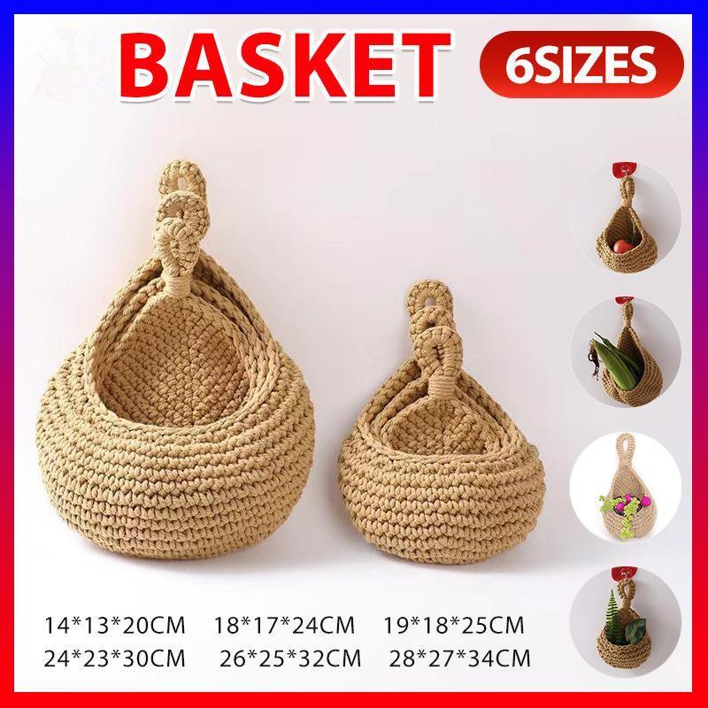 Hanging Wall Organizer Vegetable Fruit Basket Kitchen Storage Pouch Bag Diy 6Size - XL
