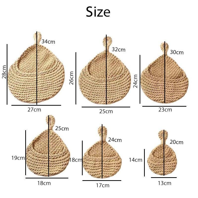 Hanging Wall Organizer Vegetable Fruit Basket Kitchen Storage Pouch Bag Diy 6Size - XXL