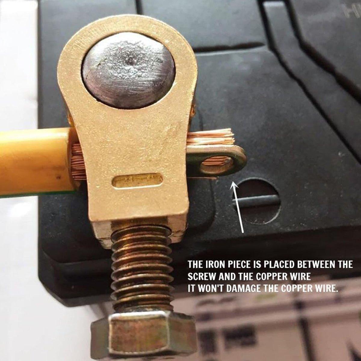 2 Pairs Cable Clamp Battery Clips Car Positive Negative Pure Copper Terminals