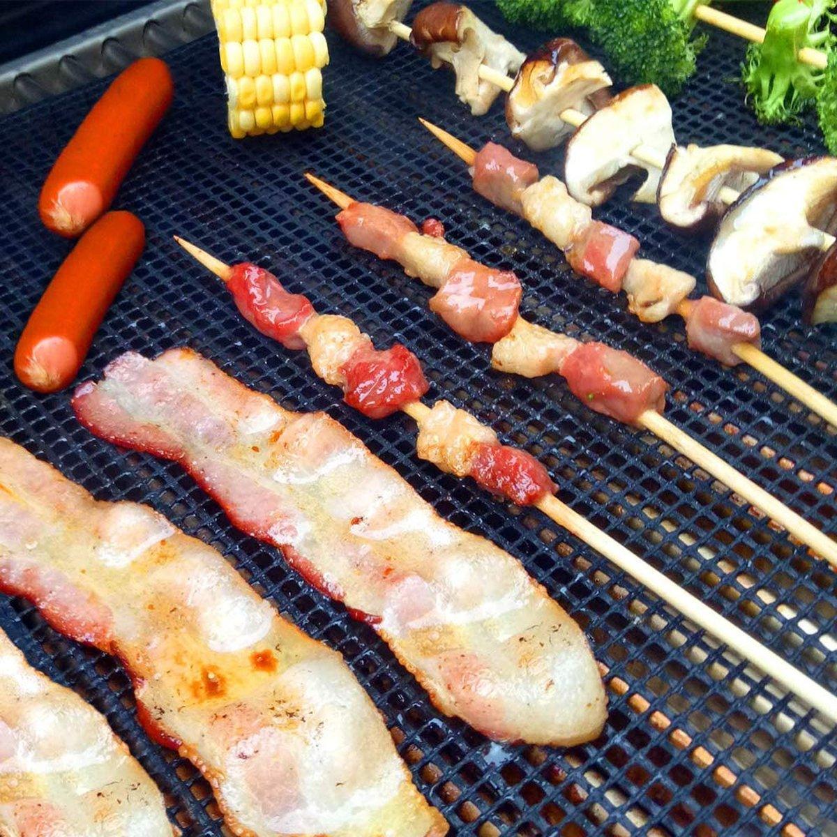 3/6/10PCS Non-Stick BBQ Grill Mat Mesh Liner Cooking Barbecue Sheet Baking Pad - 40X30cm-10PCS