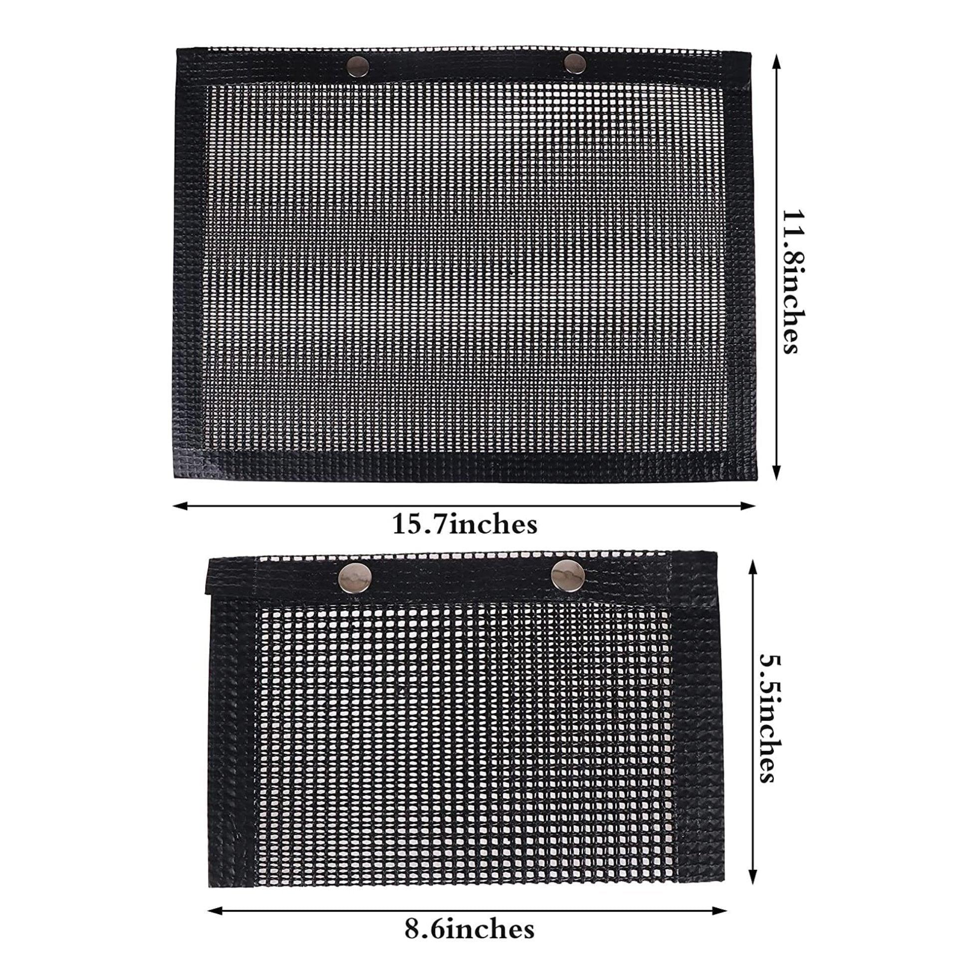 24x14CM BBQ Grilling Mesh Reusable Bag Outdoor Camping Barbecue Grill Mats Cooking Pads - Black