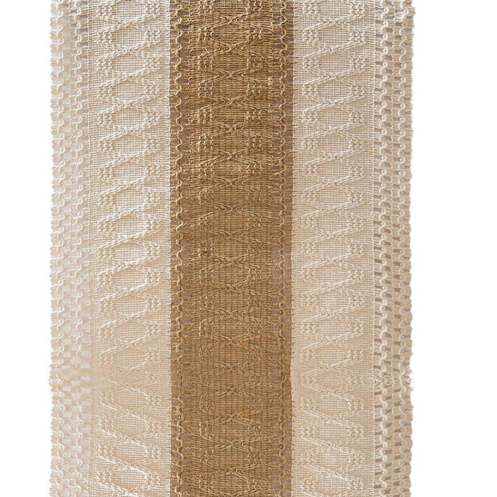Cotton Linen Table Runner with Knot Tassel Bed End Towel Long Tablecloth Mat - Beige