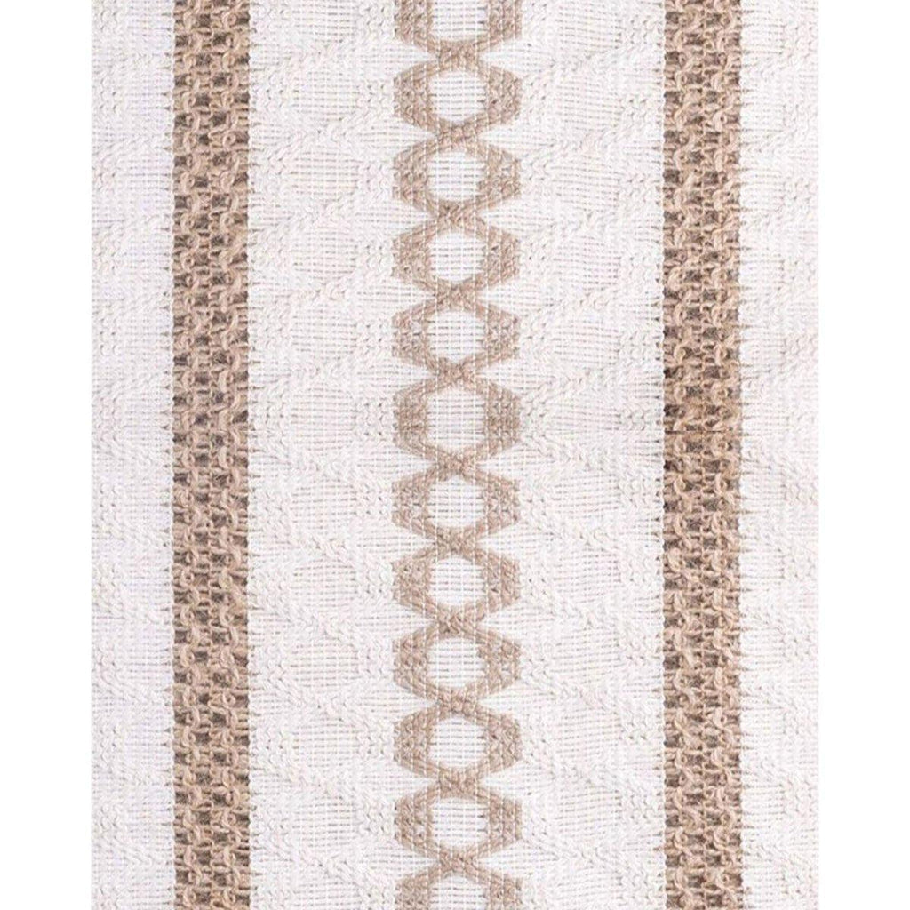 Cotton Linen Table Runner with Knot Tassel Bed End Towel Long Tablecloth Mat - Light brown