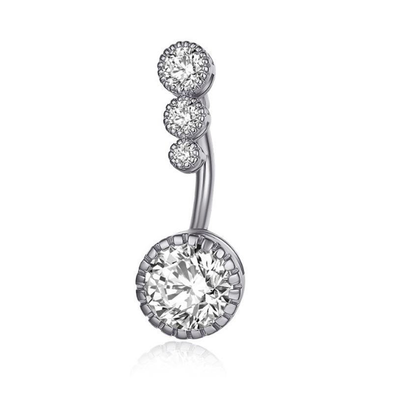Belly Button Rings Bar Navel Steel Copper Zirconia Piercing Body Piercing - Gold
