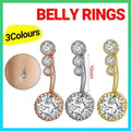Belly Button Rings Bar Navel Steel Copper Zirconia Piercing Body Piercing - Silver