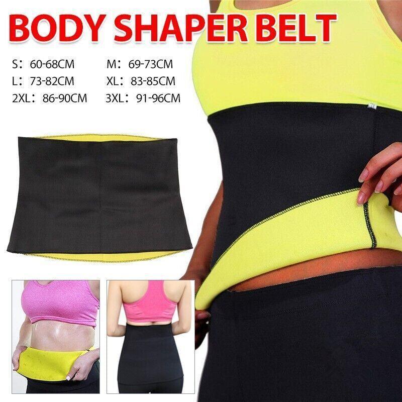 Hot Fit Body Shaper Slimming Belt Waist Trainer Tummy Trimmer Sweat Fat Burn Oz - 3XL