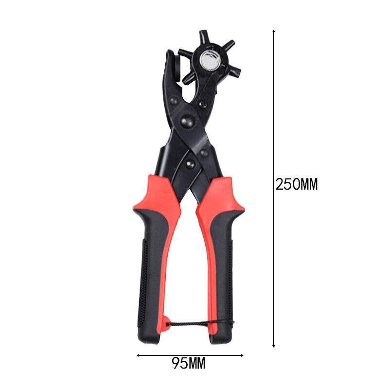 Heavy Duty Leather Hole Punch Tool with 6 Size Revolving Head for Belt and Fabric