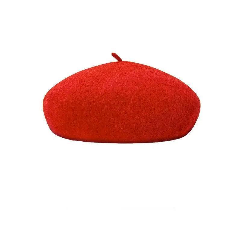Women Ladies Beanie Wool French Beret Newsboy Hat Cap Winter Warm Hats Girls - Black