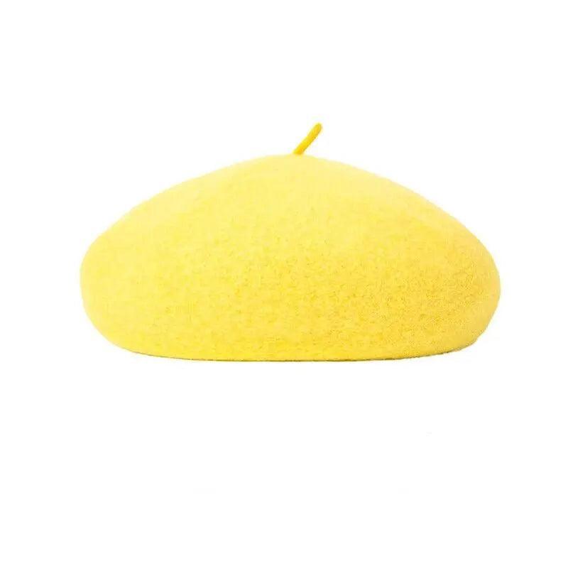 Women Ladies Beanie Wool French Beret Newsboy Hat Cap Winter Warm Hats Girls - Red