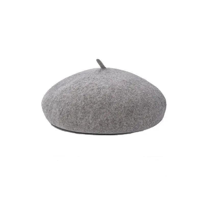 Women Ladies Beanie Wool French Beret Newsboy Hat Cap Winter Warm Hats Girls - White