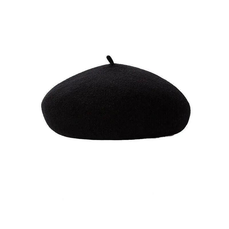 Women Ladies Beanie Wool French Beret Newsboy Hat Cap Winter Warm Hats Girls - Yellow