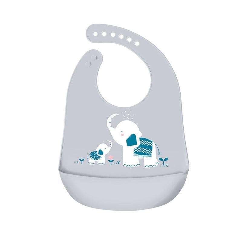 Silicone Waterproof Feeding Bib Apron with Pouch Easy to Clean Smock for Mealtime Use - Puppy