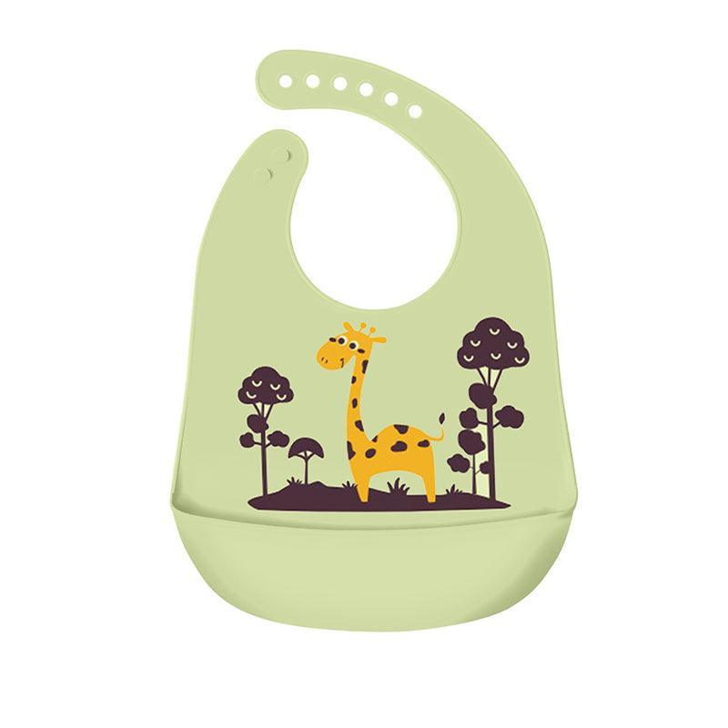 Silicone Waterproof Feeding Bib Apron with Pouch Easy to Clean Smock for Mealtime Use - Puppy