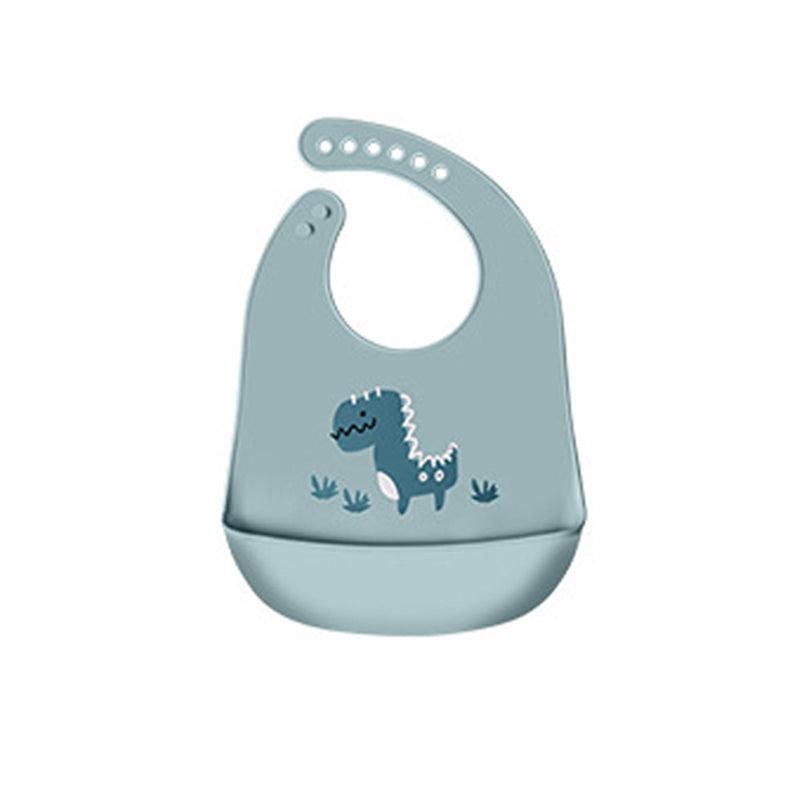 Silicone Waterproof Feeding Bib Apron with Pouch Easy to Clean Smock for Mealtime Use - Puppy