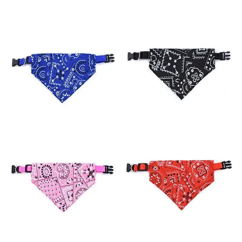 L Adjustable Pet Dog Bandana Collar Triangle Scarf For Puppy Cat Neckerchief - Pink