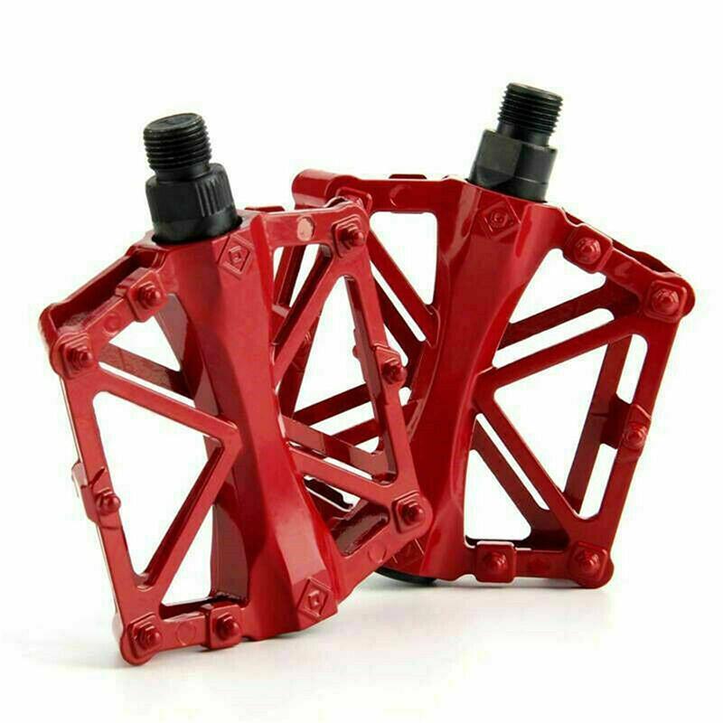 Bike Pedals Alloy Mountain Road MTB Colored Bicycle Nonslip Cycling Pedals 9/16" - Green