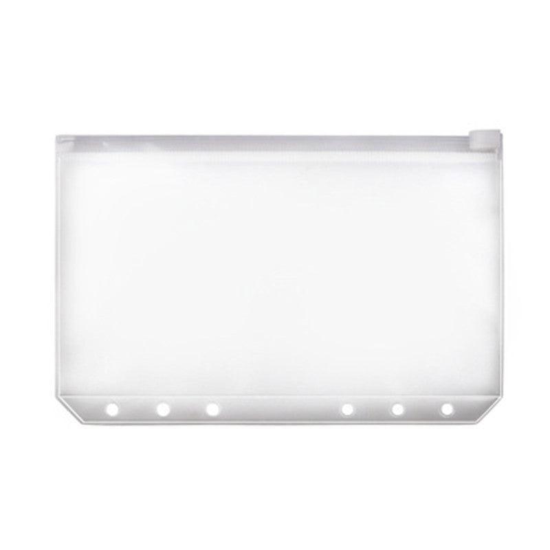 12X A5/A6/A7 Binder Pocket Zipper 6 Holes Pvc Document Filling Bags Clear Kit - A7(13*9CM)