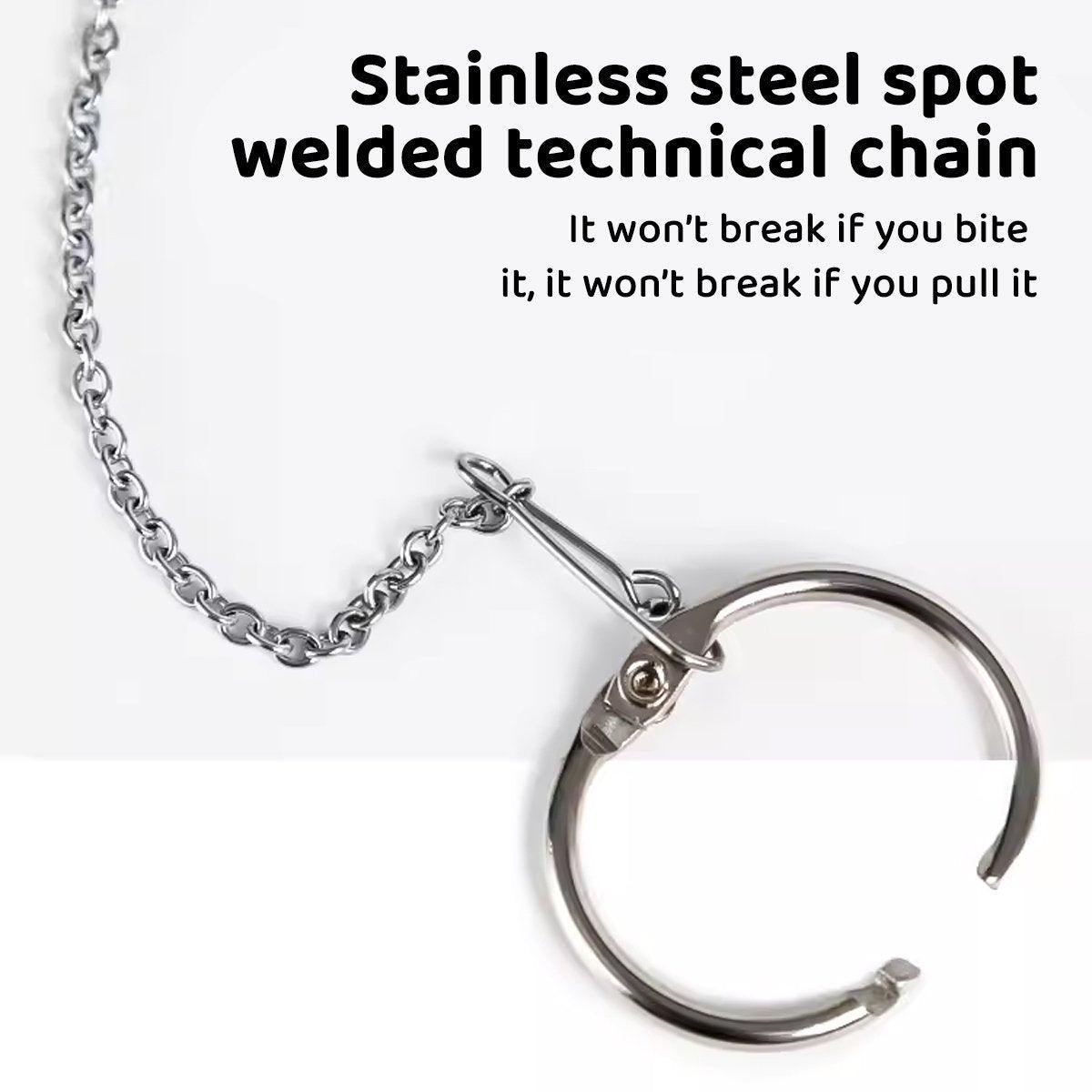 Parrot Neck Collar Stainless Steel Bird Chain Training Adjustable Bird Leash - S-Diameter 1.6cm