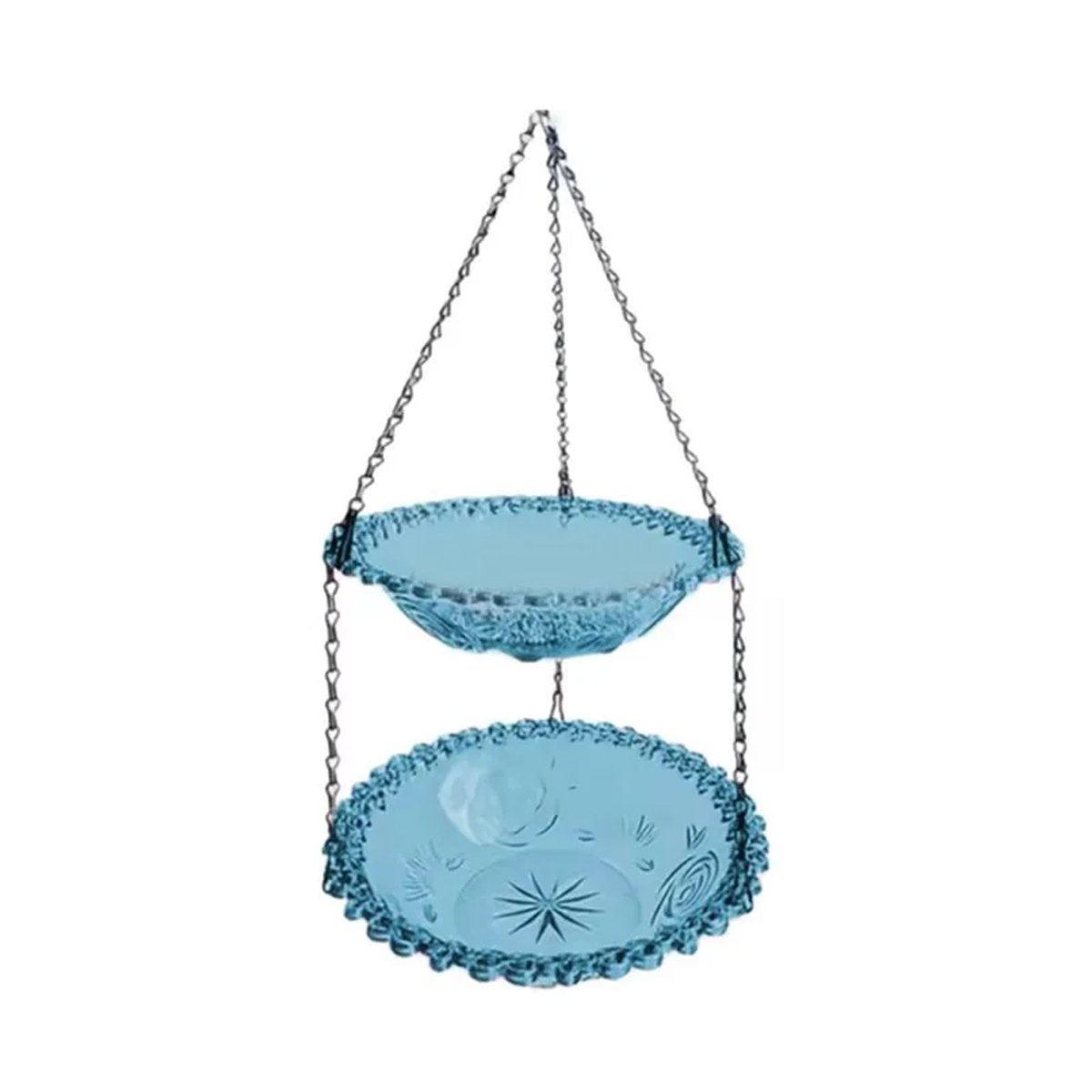 Outdoor Hanging Bird Feeder Bath Garden Patio Decoration for Attracting Birds - Grey