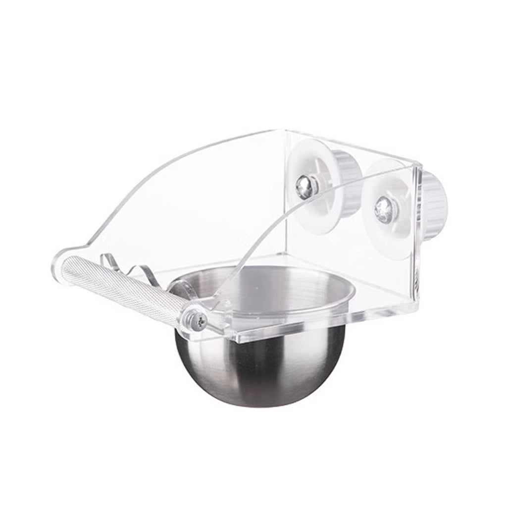 Parrot Stainless Steel Food Bowl Bird Feeder Cage Hanging Dish for Pet Birds - M