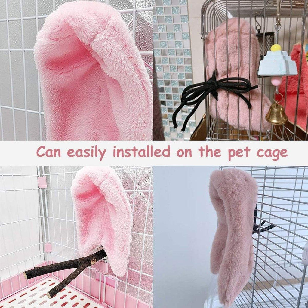 Cozy Bird Blanket Shawl Parrot Snuggle Cabin Plush Hanging Cotton Nest Bedding - Purple-M Size