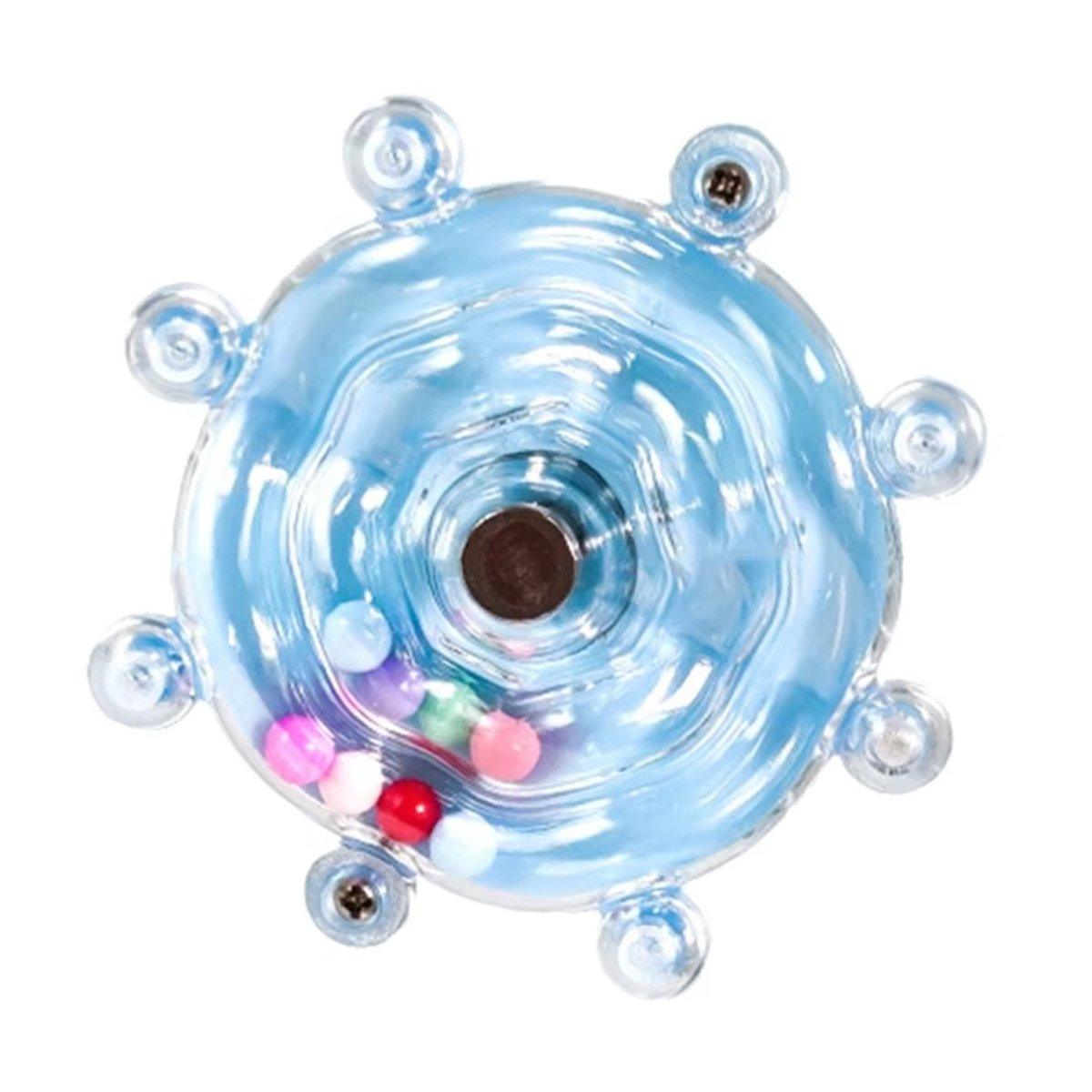 Interactive Parrot Spinning Wheel Stress Relief Toy for Small Birds Durable - Transparent