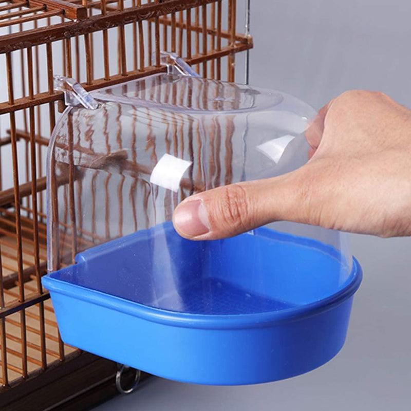 Bird Water Bath Tub For Pet Cage Hanging Bowl Parrot Birdbath Pet Cleaning - Pink