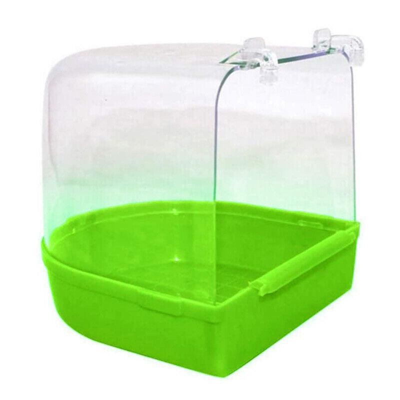 Bird Water Bath Tub For Pet Cage Hanging Bowl Parrot Birdbath Pet Cleaning - Yellow