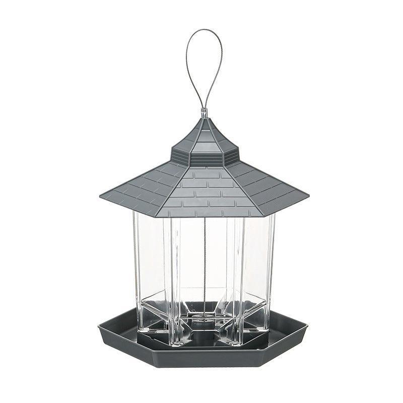 Garden Hanging Wild Bird Feeder Birds Gazebo Shape Container Waterproof Outdoor - Green