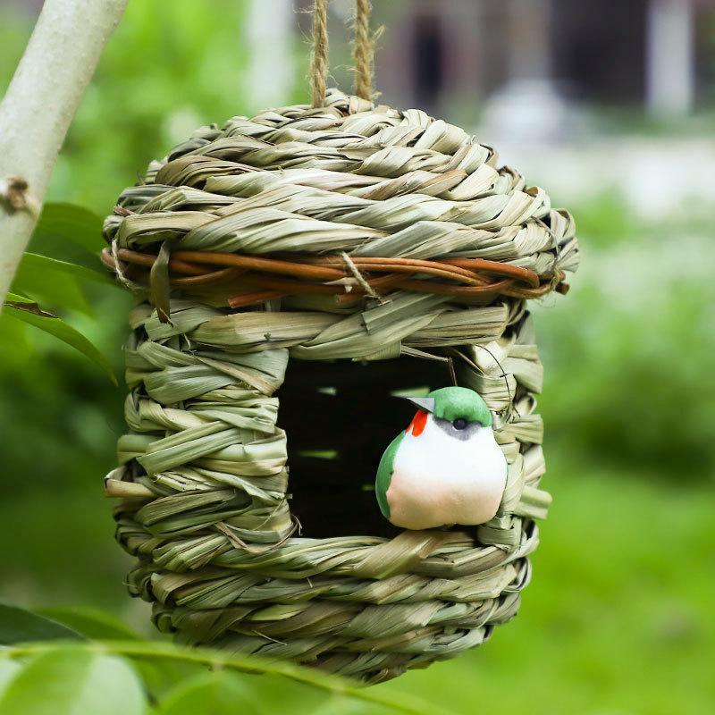 Qttie Bird Nest Breeding Box House Bed Cage Hut Cave Canary Finch Budgie Parrot - Treehouse