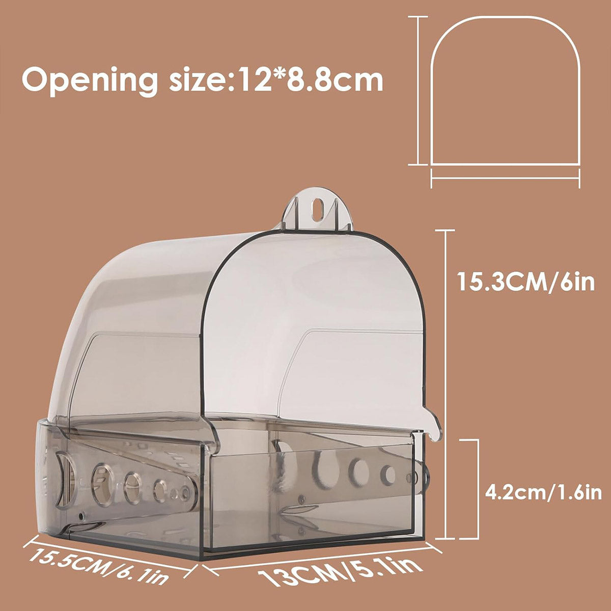 Parrot Bath Box Grey Bird Cage Accessory Bathroom Bird Bathtub for Small Birds