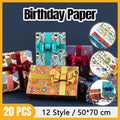 20pcs Cute Animal Cartoon Gift Wrapping Paper for Toys Bookskin and Crafts - Blue Car-20PCS