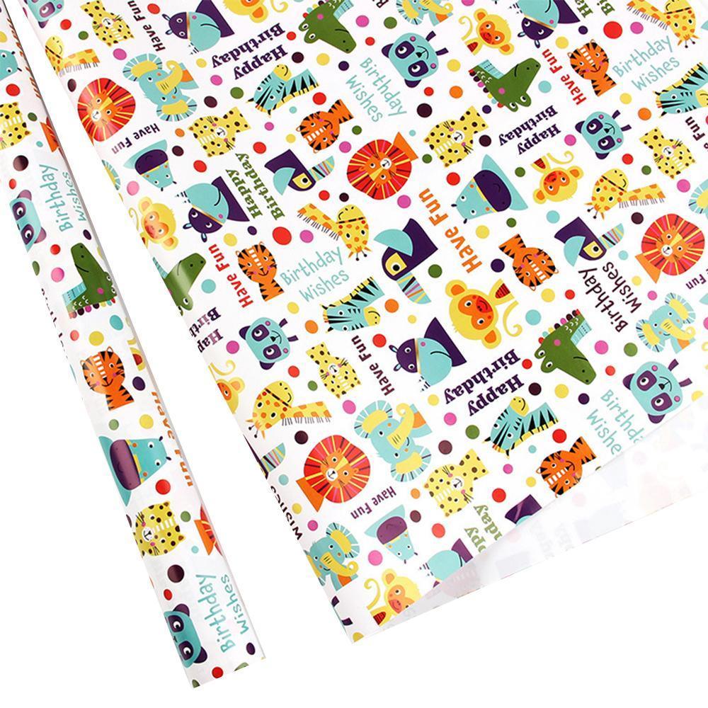 20pcs Cute Animal Cartoon Gift Wrapping Paper for Toys Bookskin and Crafts - Purple Car-20PCS