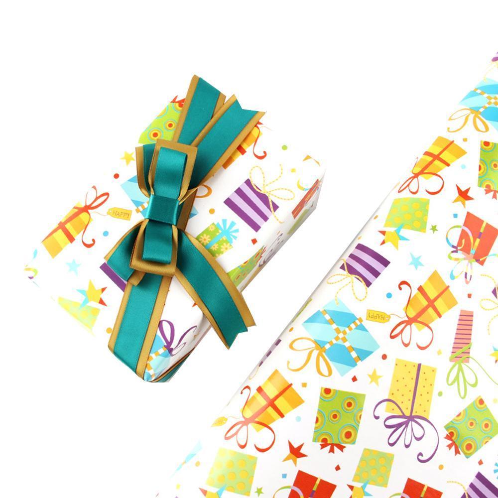 20pcs Cute Animal Cartoon Gift Wrapping Paper for Toys Bookskin and Crafts - Purple Car-20PCS