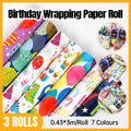 3 Pack Colorful Celebration with Premium Present Wrapping Paper - CSQQ