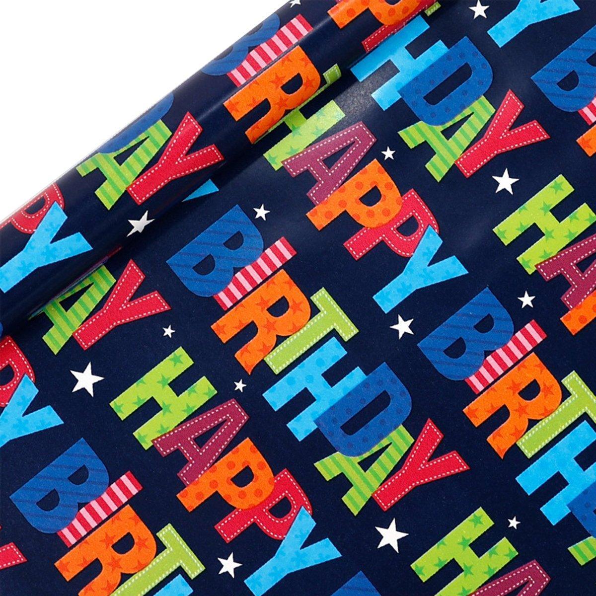 3 Pack Colorful Celebration with Premium Present Wrapping Paper - CSQQ