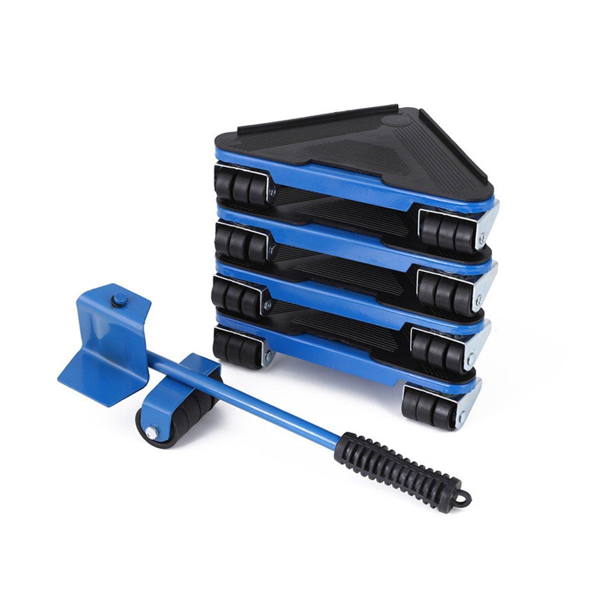 Heavy Duty Moving Tool Set Easy Move Five Piece Furniture Lifter Kit for Home - Black